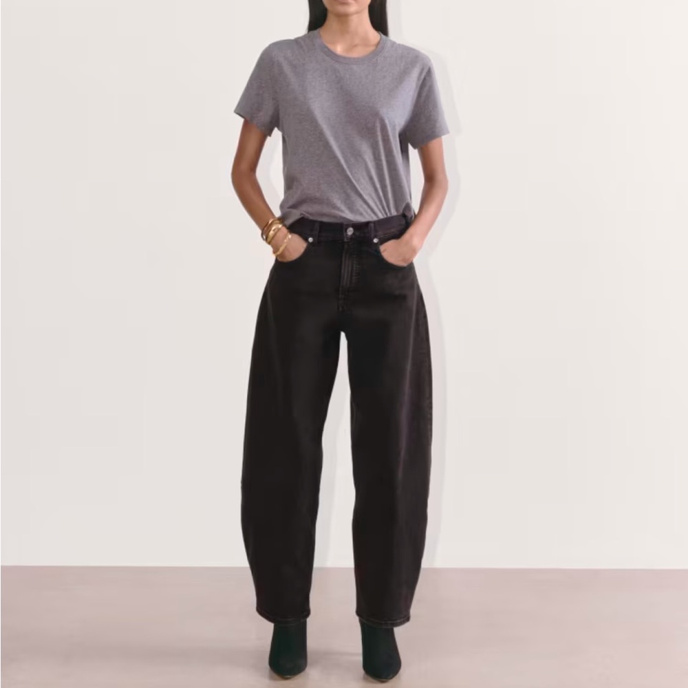 Everlane Way High Curve Jean 31R in washed black EUC
